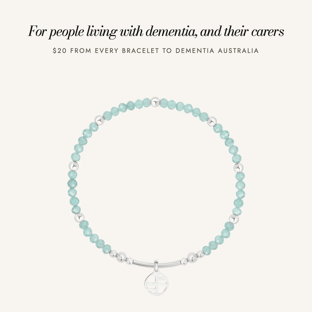 Dementia Australia Awareness Bracelet: for people living with dementia, and their carers, $20 from every bracelet to Dementia Australia
