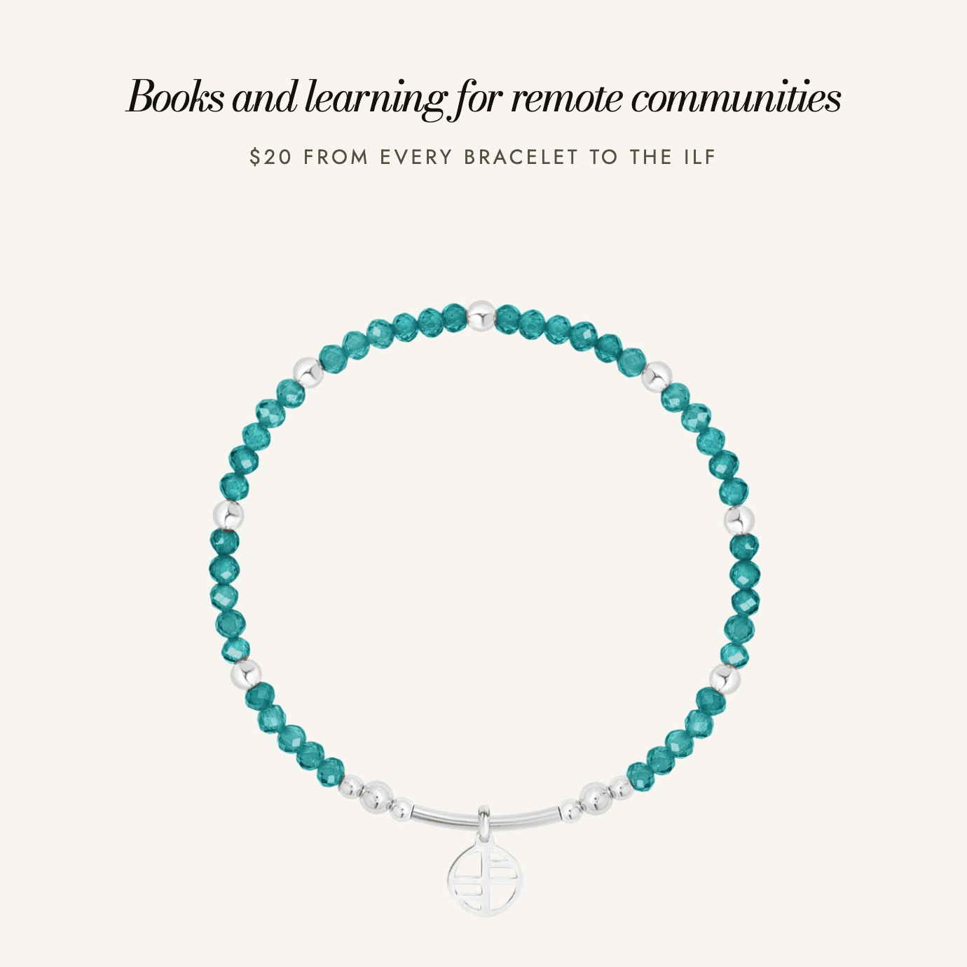 Indigenous Literacy Foundation Awareness Bracelet: books and learning for remote communities, $20 from every bracelet to the ILF