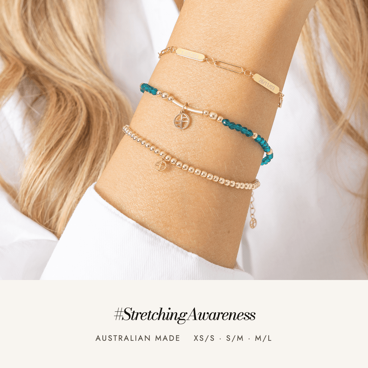 Indigenous Literacy Foundation Awareness Bracelet worn: #StretchingAwareness, Australian made, sizes XS/S to M/L