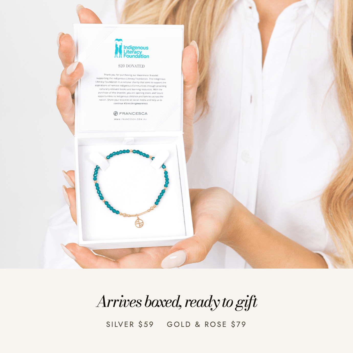 Indigenous Literacy Foundation Awareness Bracelet: arrives boxed, ready to gift