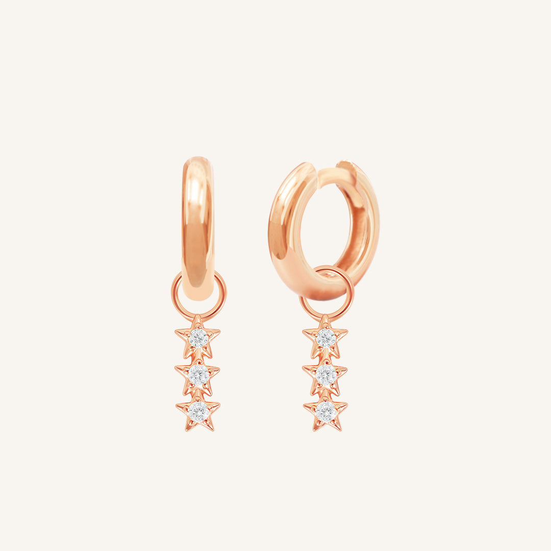 Constellation Star Charm Hoops