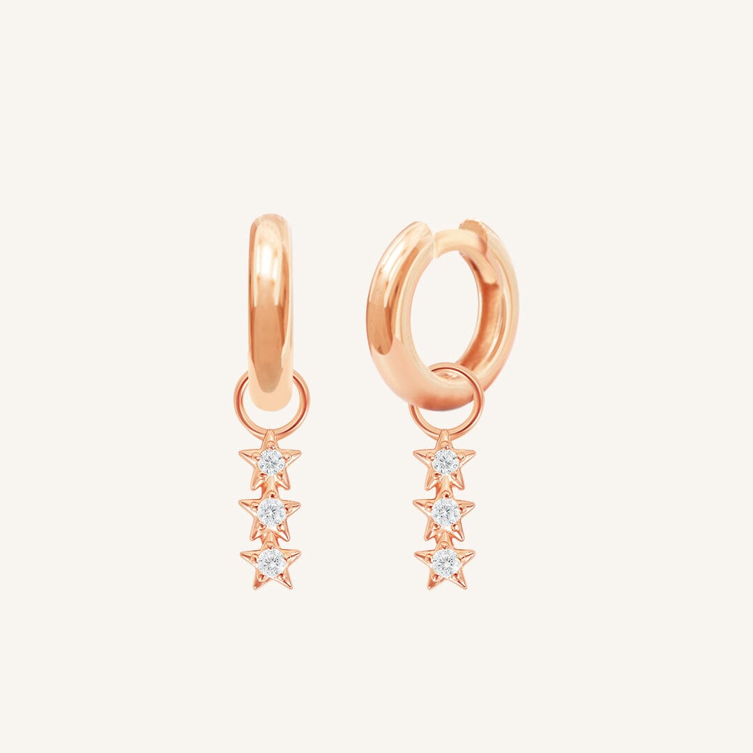 Constellation Star Charm Hoops