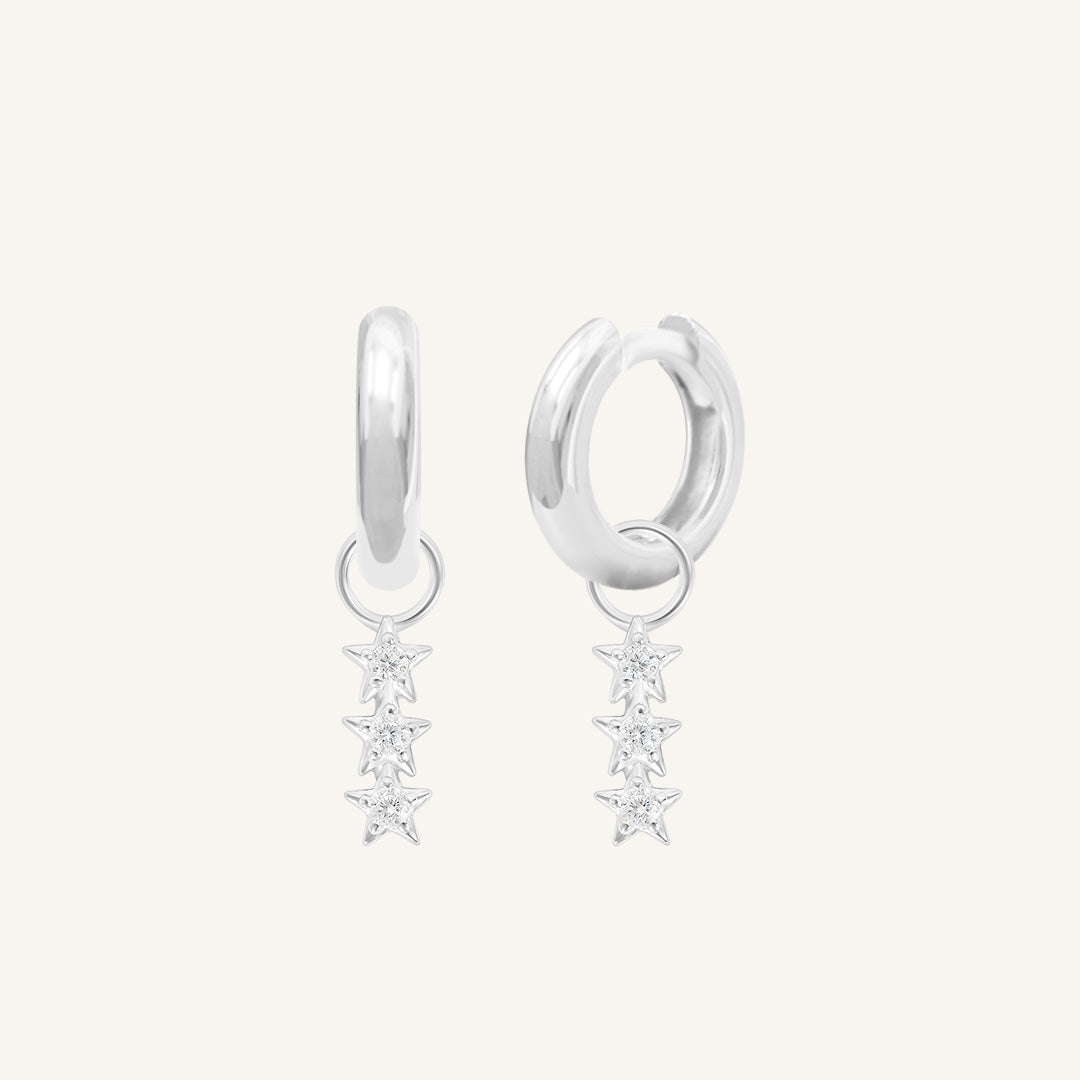 Constellation Star Charm Hoops