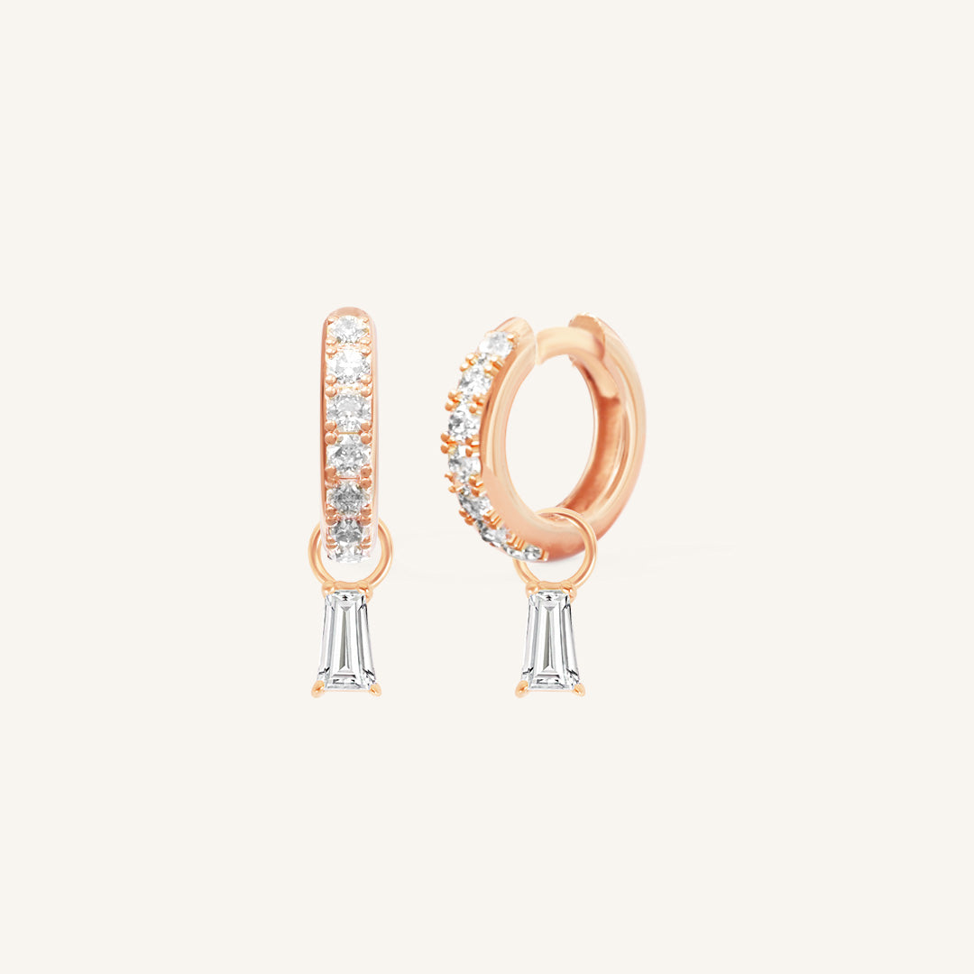 Flourish Crystal Charm Hoops