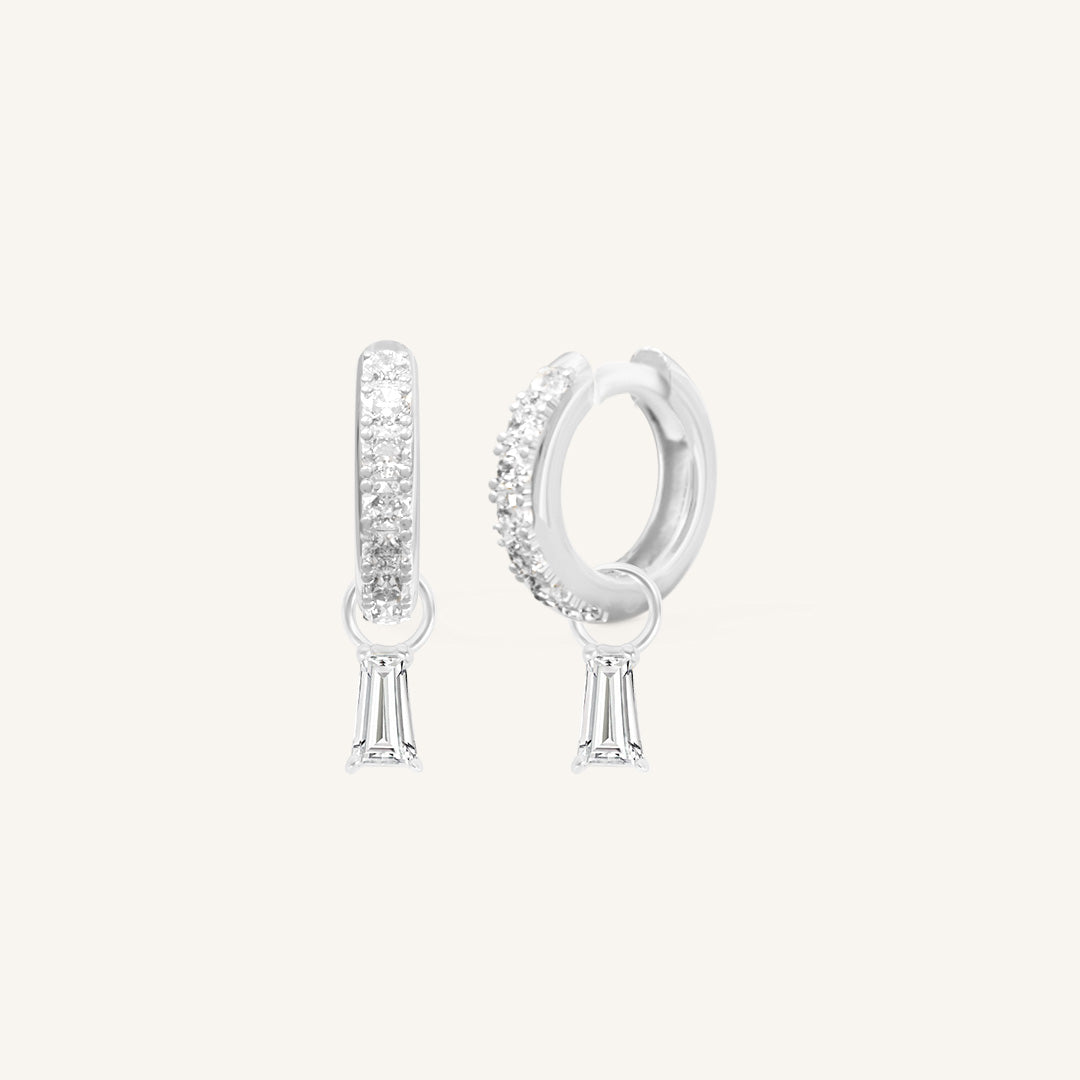 Flourish Crystal Charm Hoops