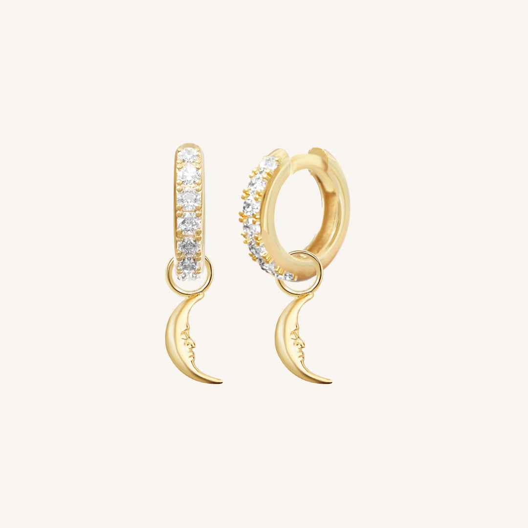 Patience Moon Crystal Hoops