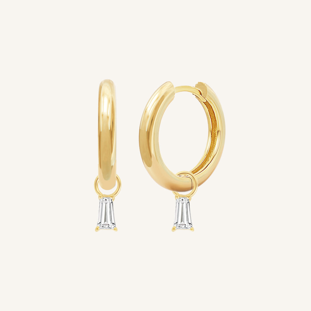 Flourish Plain Charm Hoops