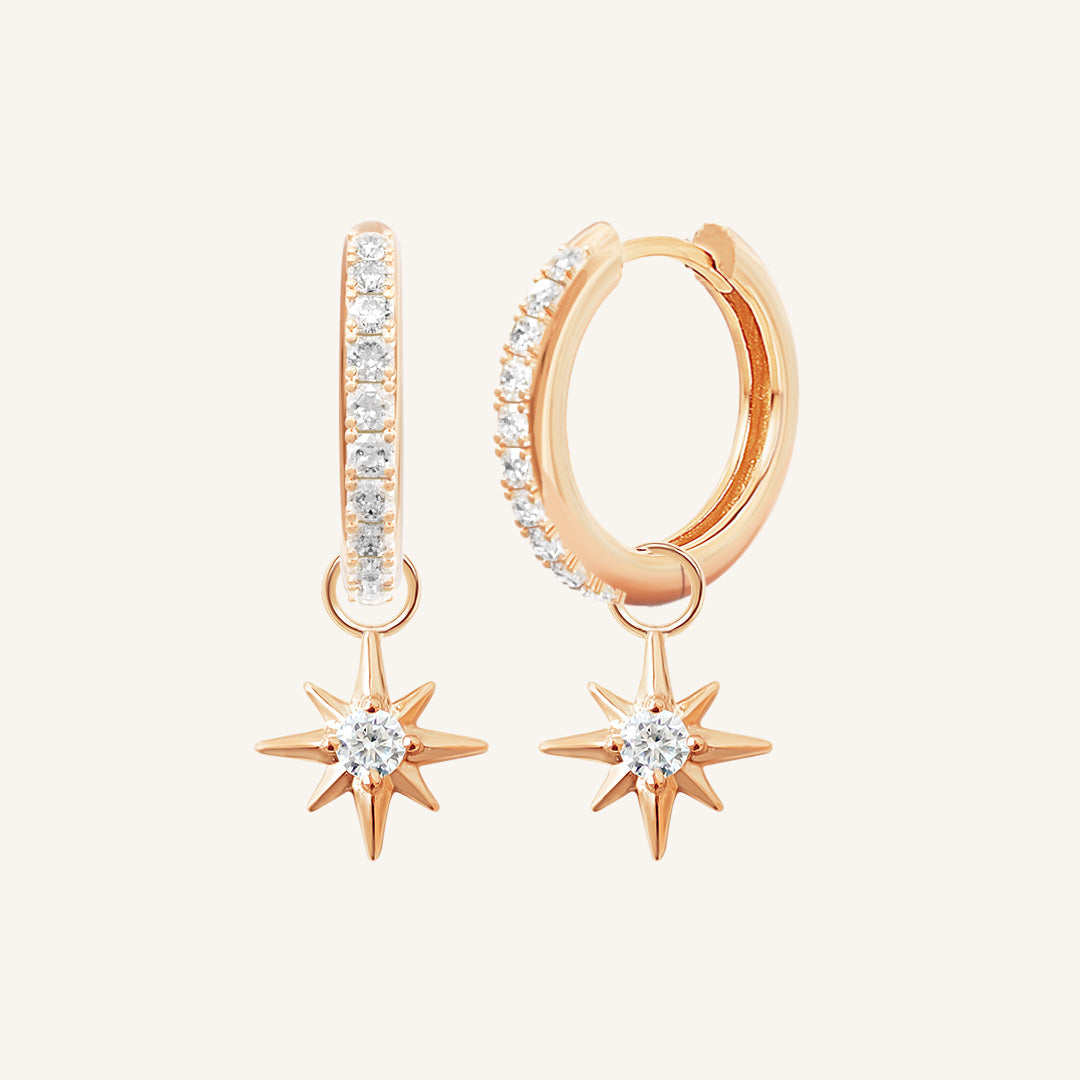 Contentment Star Crystal Hoops