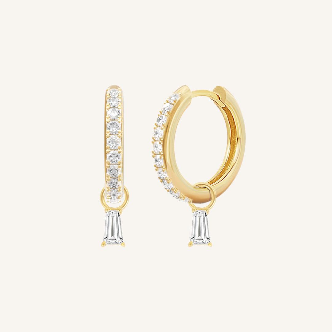 Flourish Crystal Charm Hoops
