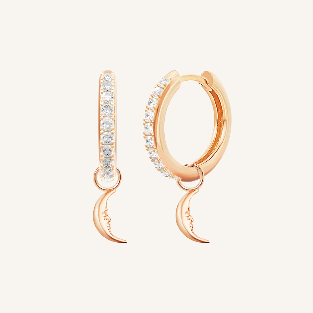 Patience Moon Crystal Hoops