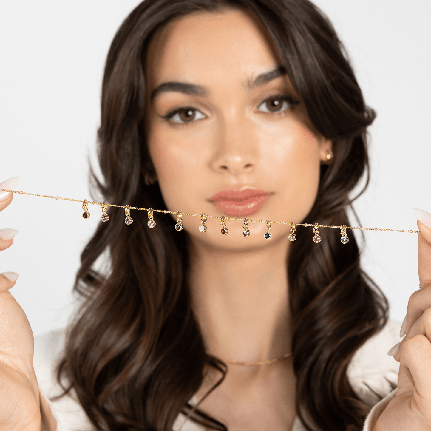 Aura Birthstone Charm Necklace