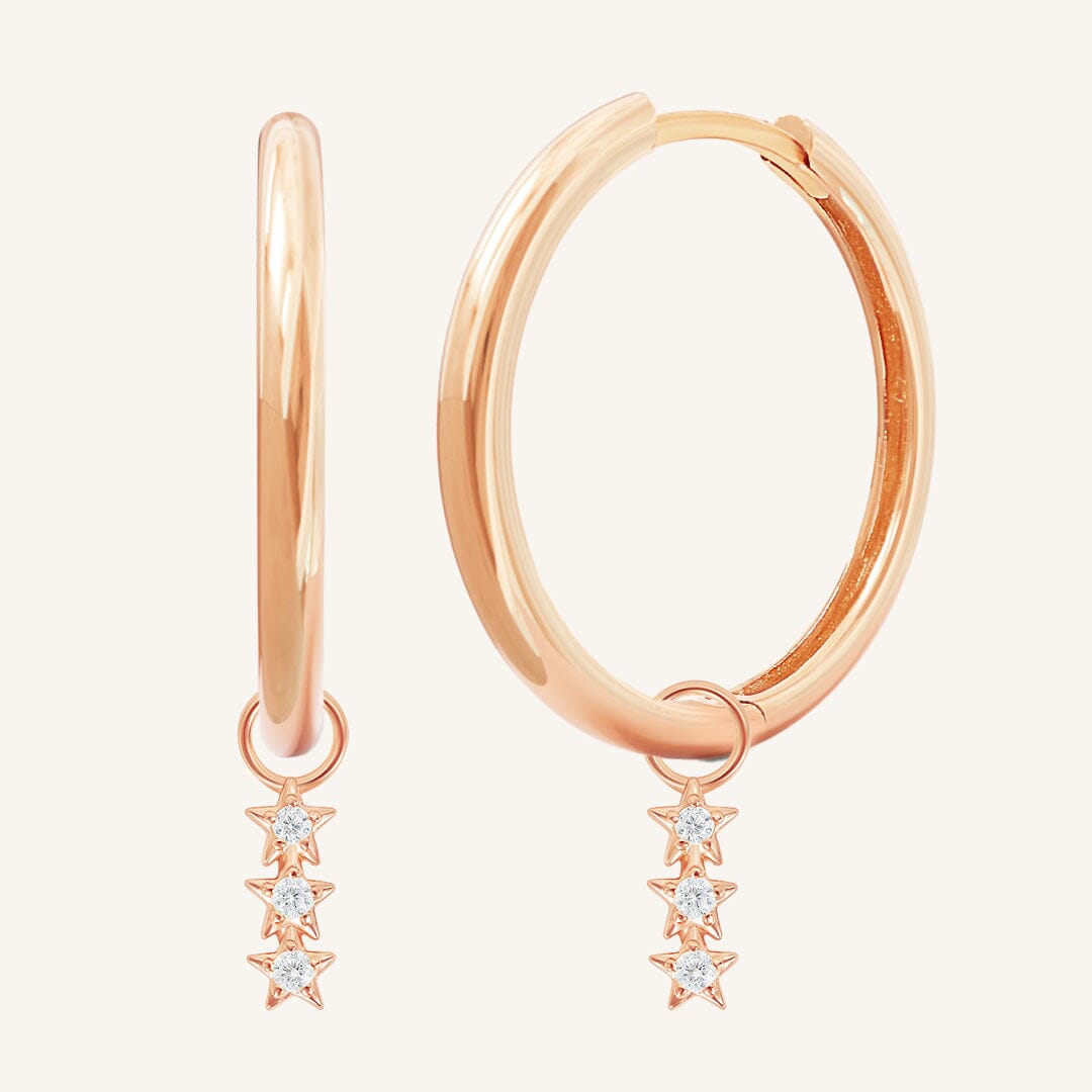 Constellation Star Charm Hoops