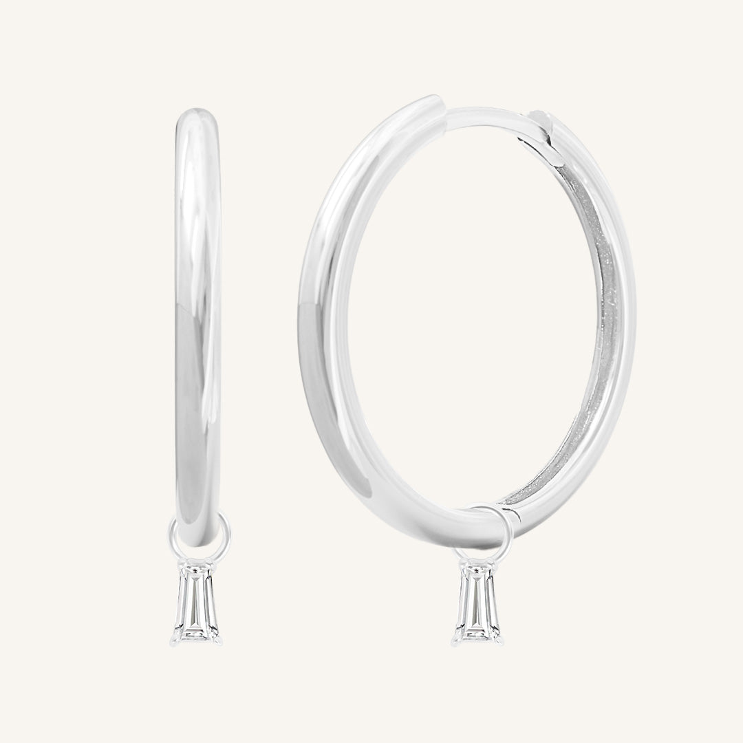 Flourish Plain Charm Hoops