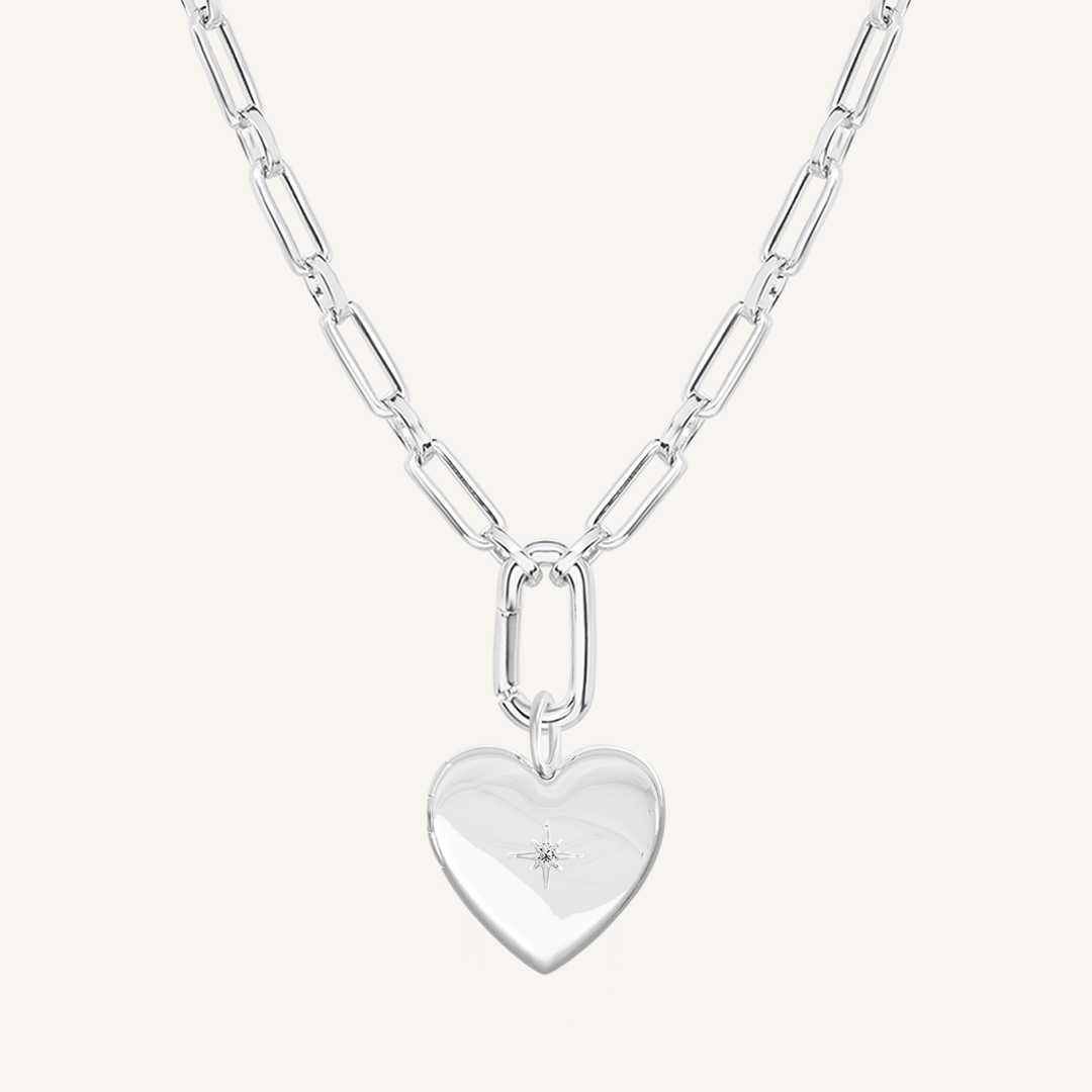 Behold Heart Photo Locket Necklace