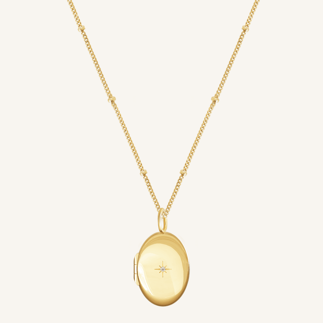 Oval Photo Locket Necklace