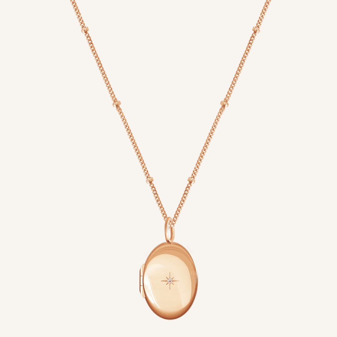 Oval Photo Locket Necklace