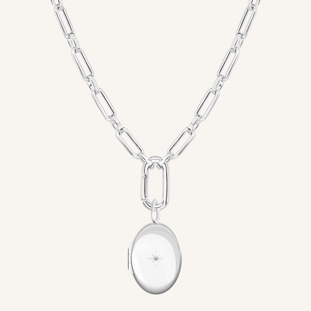 Oval Photo Locket Necklace