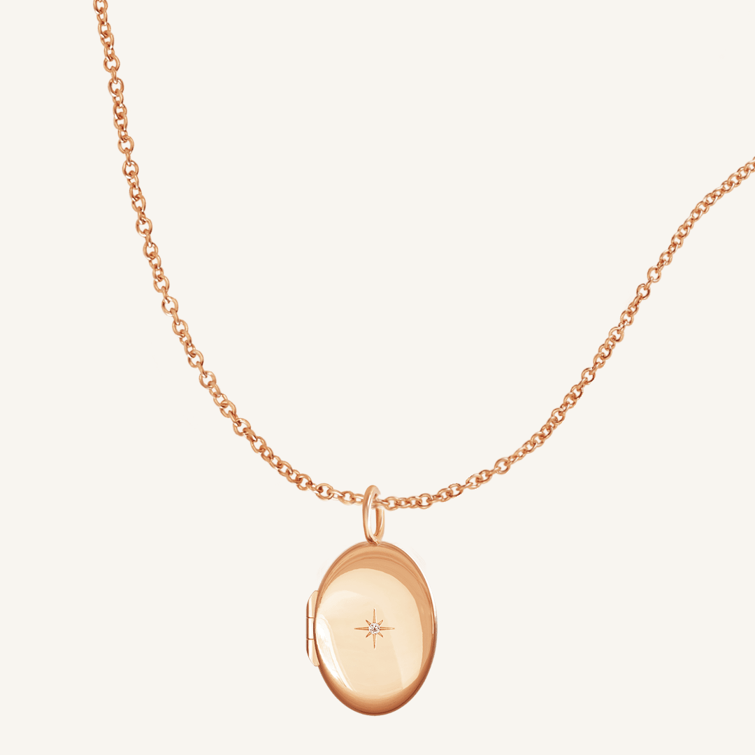 Oval Photo Locket Necklace