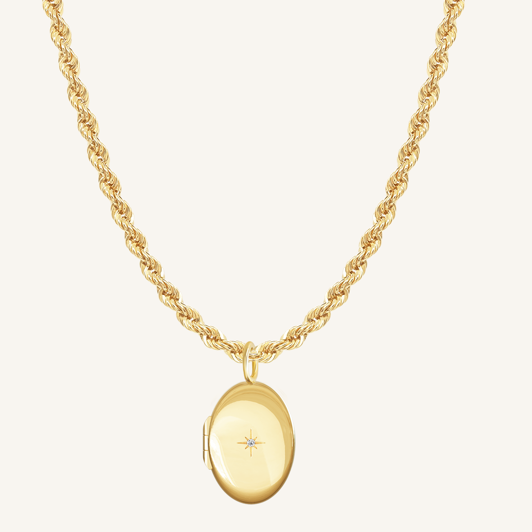 Oval Photo Locket Necklace