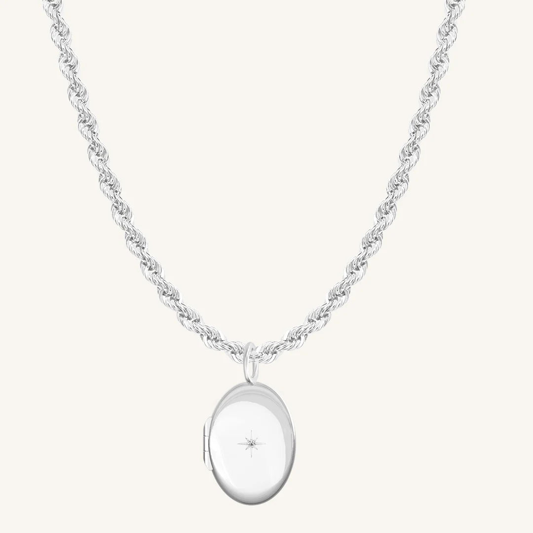 Oval Photo Locket Necklace