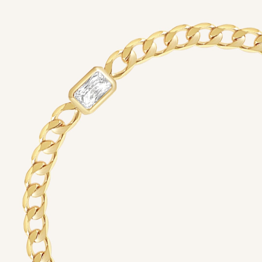 April Birthstone Chain Bracelet