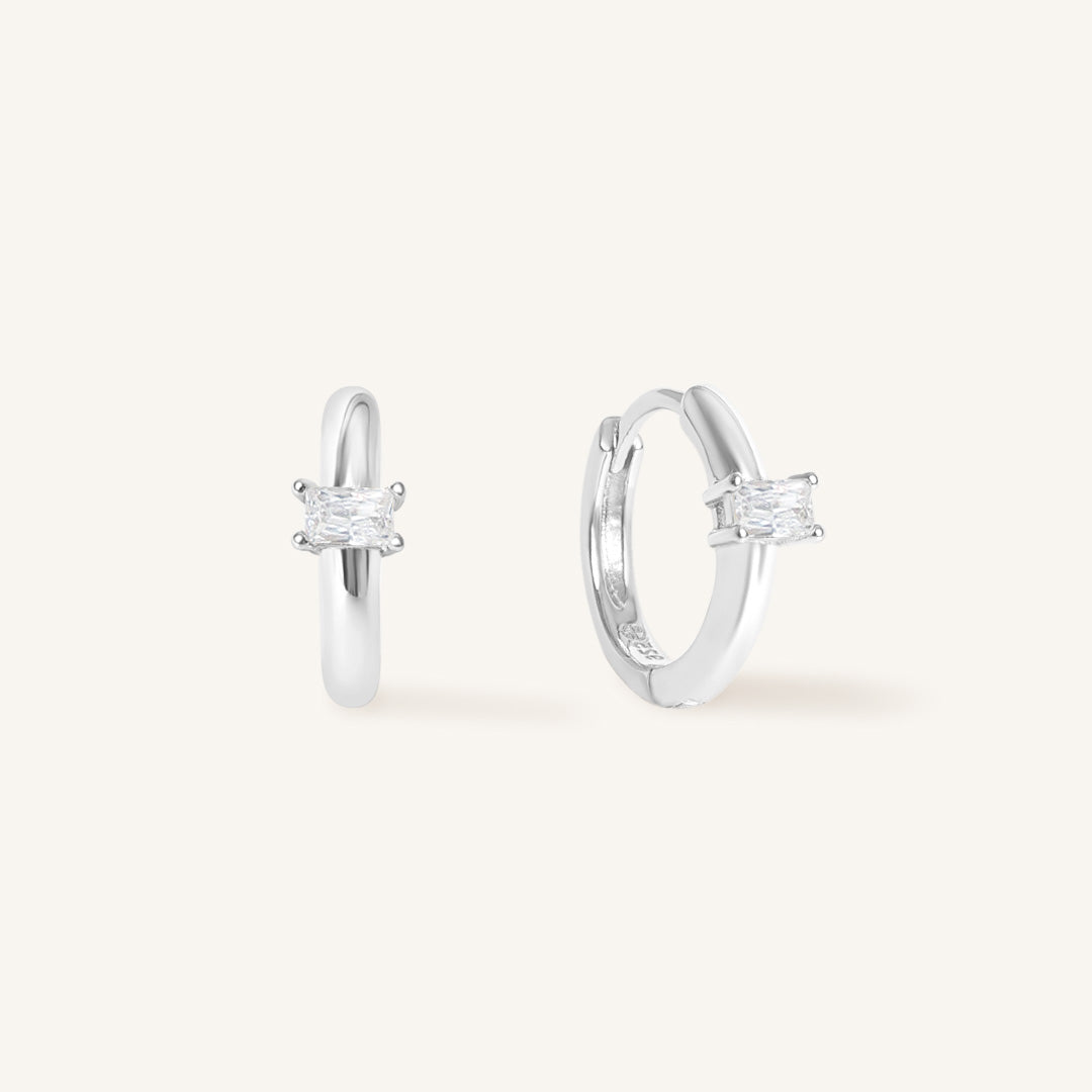 April Birthstone Huggies