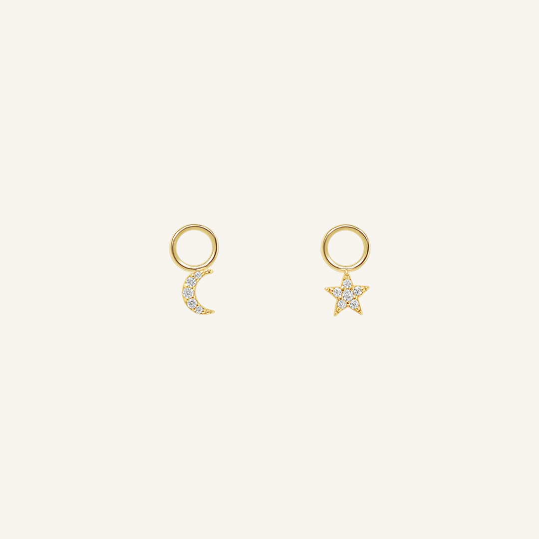 Astro Star Moon Hoop Charm (Set of 2)