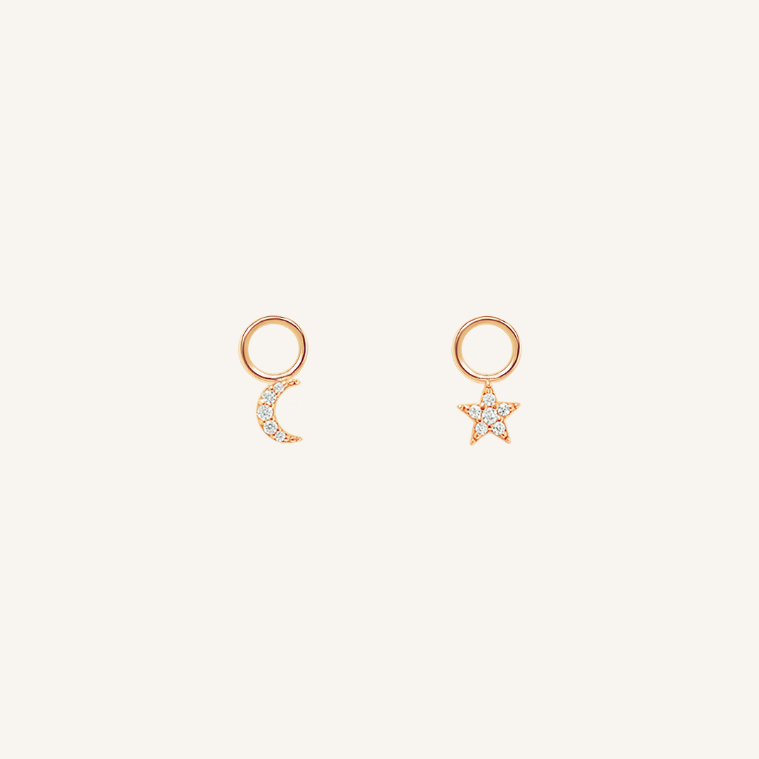 Astro Star Moon Hoop Charm (Set of 2)