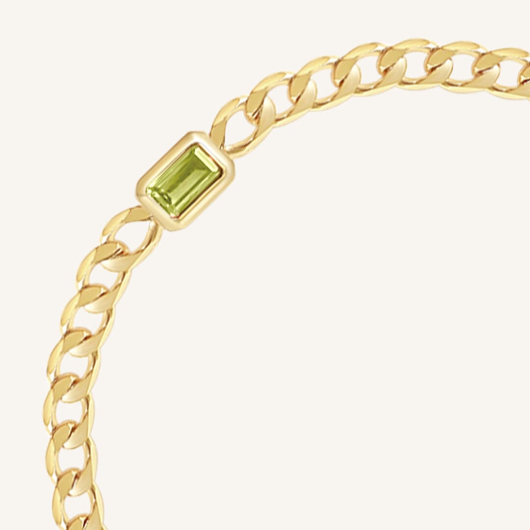 August Birthstone Chain Bracelet