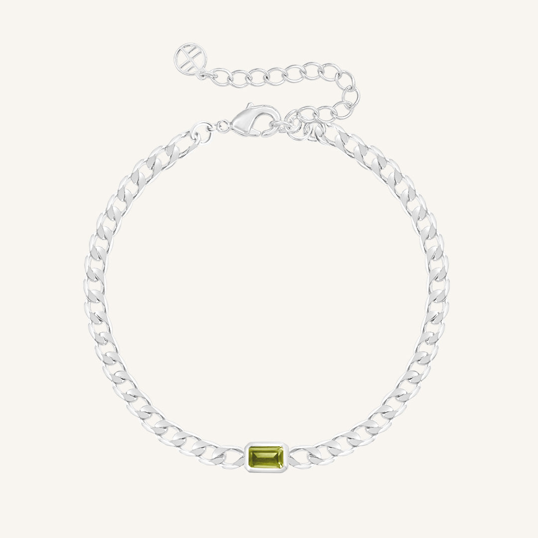 August Birthstone Chain Bracelet