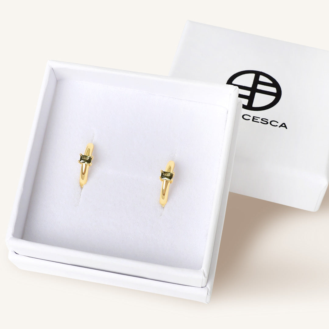 August Birthstone Huggies