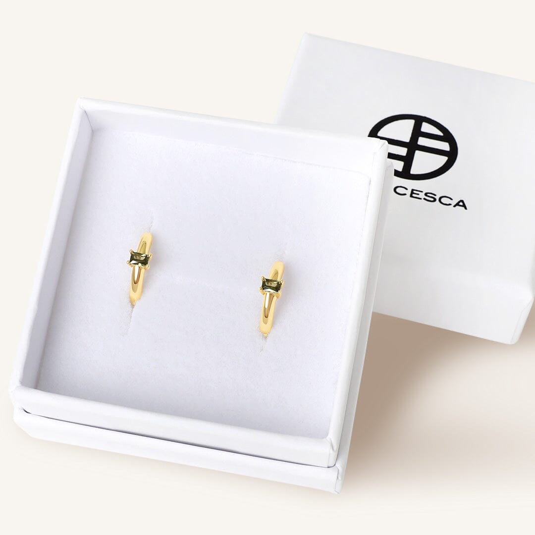 August Birthstone Huggies