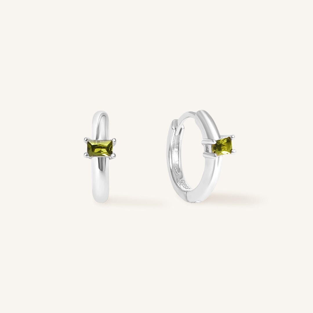 August Birthstone Huggies