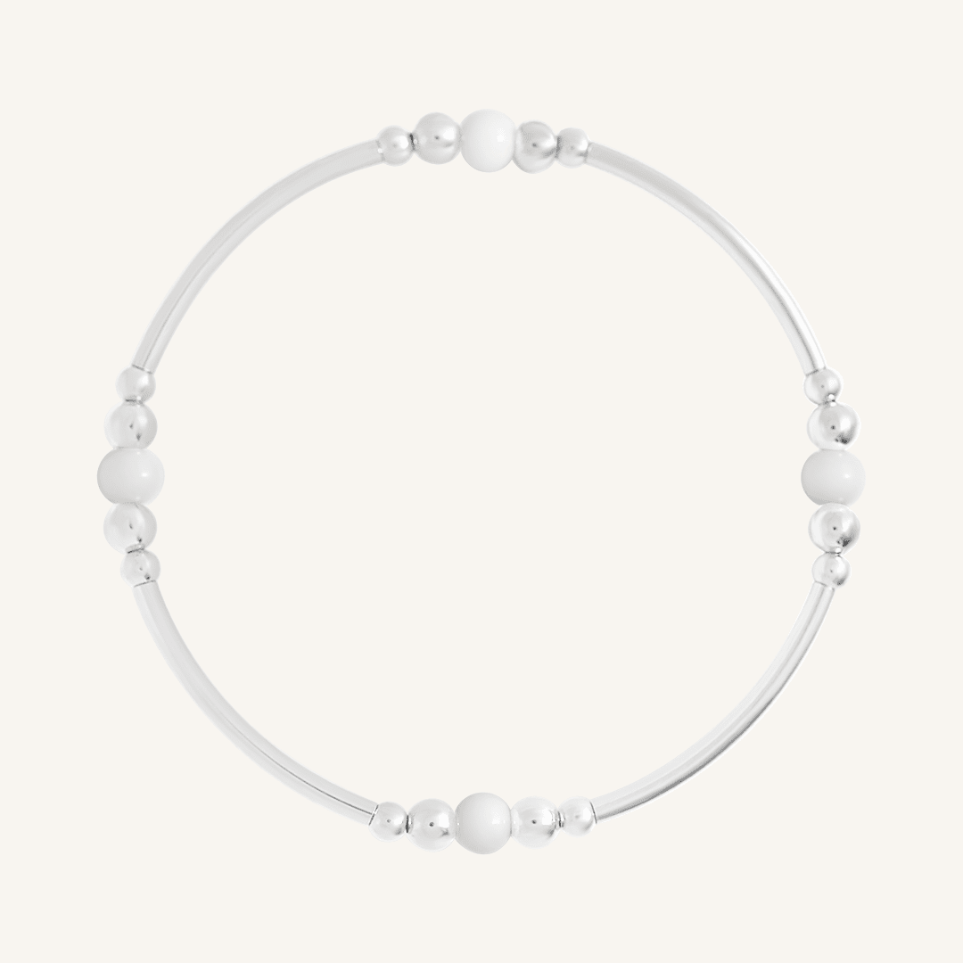 White Agate Ava Bracelet - Stone of Resilience