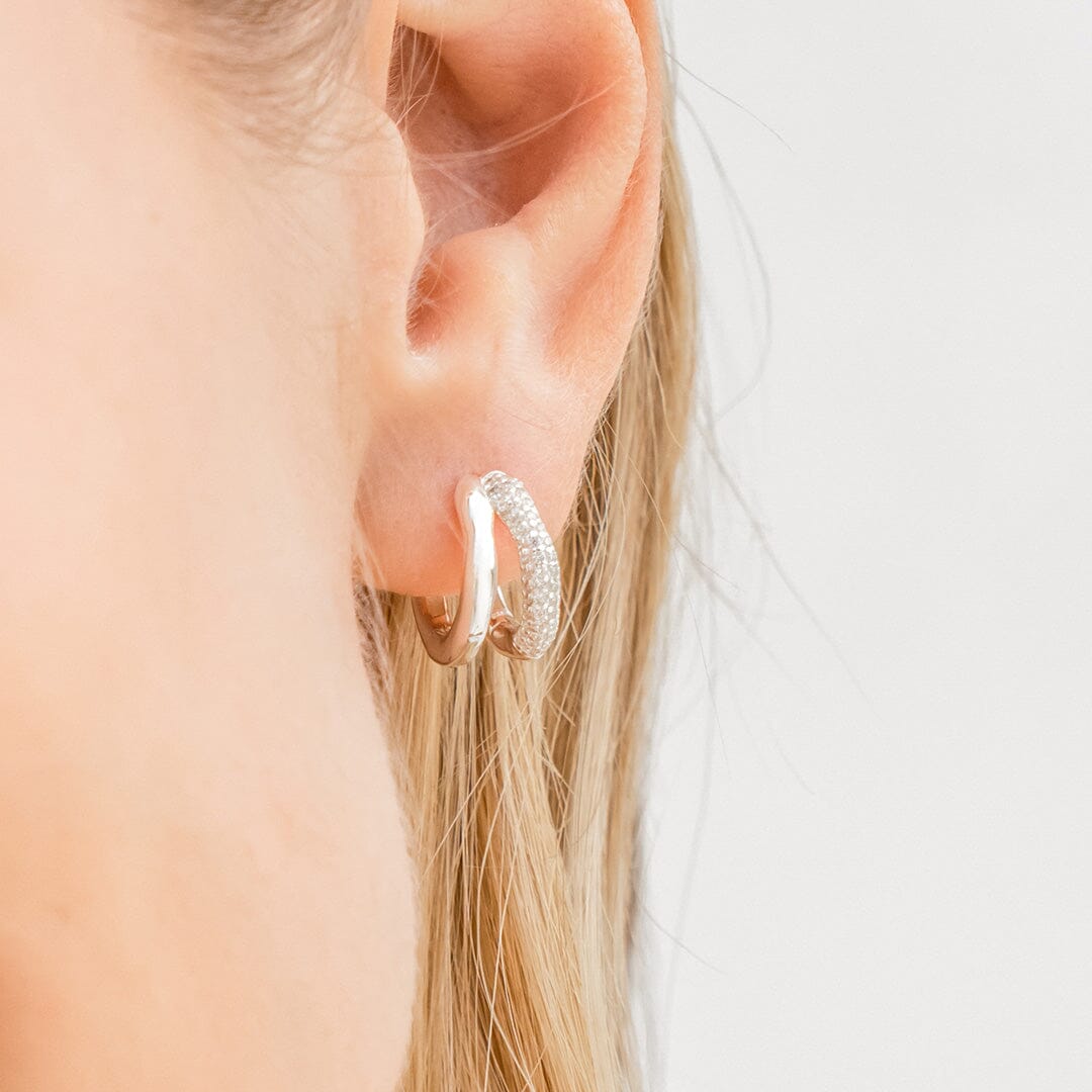 Monroe Pavé Double Huggies