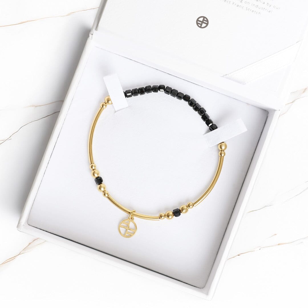 Black Spinel Division Charm Bracelet - Stone of Energy