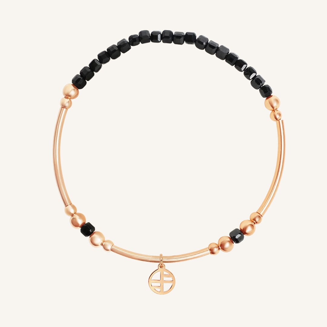 Black Spinel Division Charm Bracelet - Stone of Energy