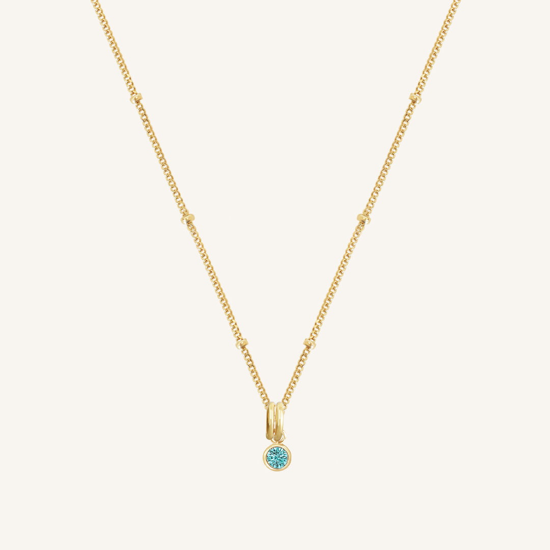 Aura Birthstone Charm Necklace