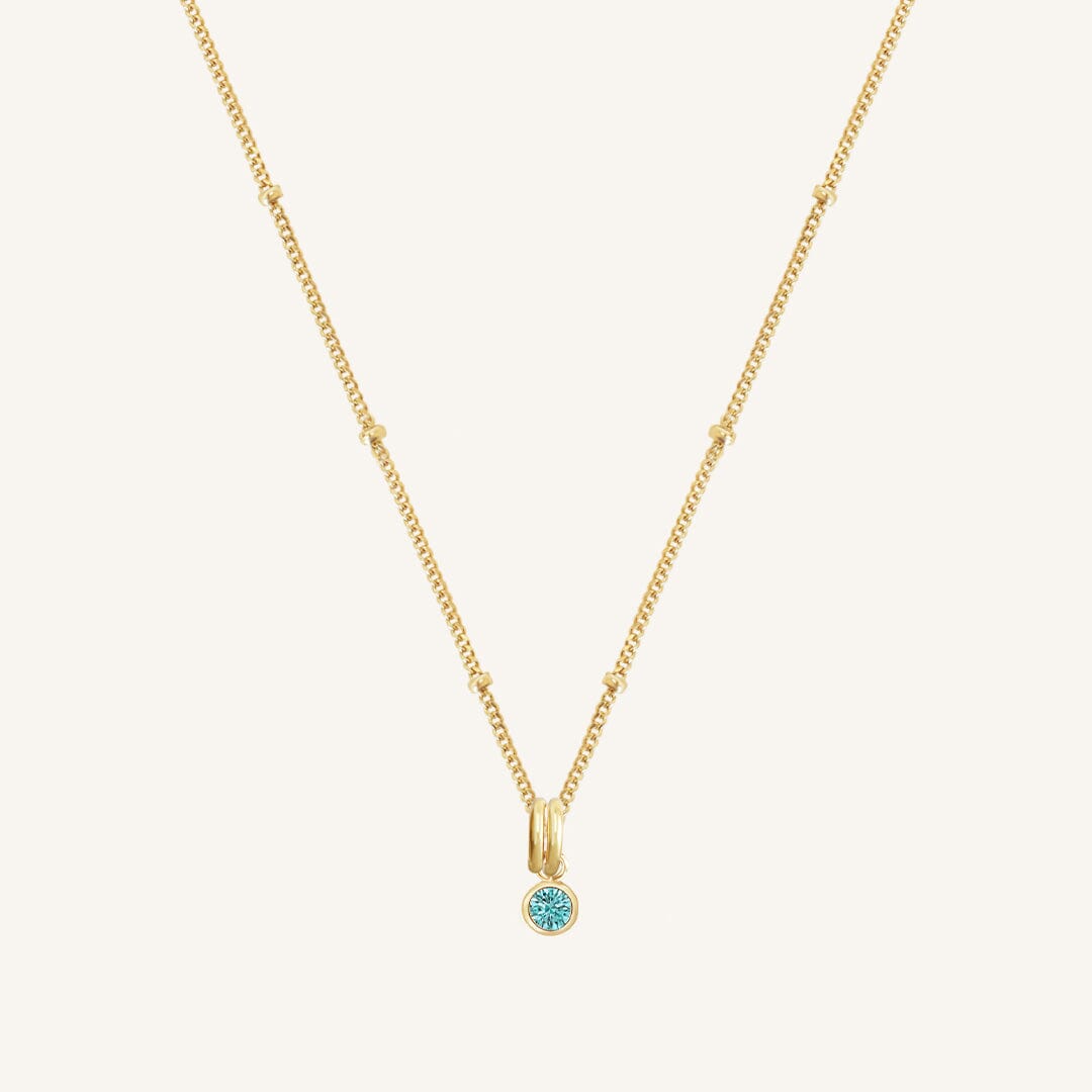 Aura Birthstone Charm Necklace