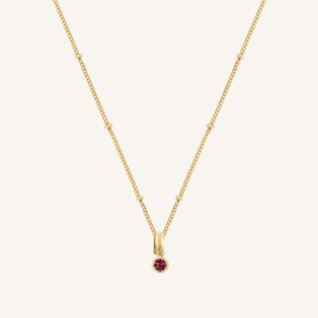 Aura Birthstone Charm Necklace