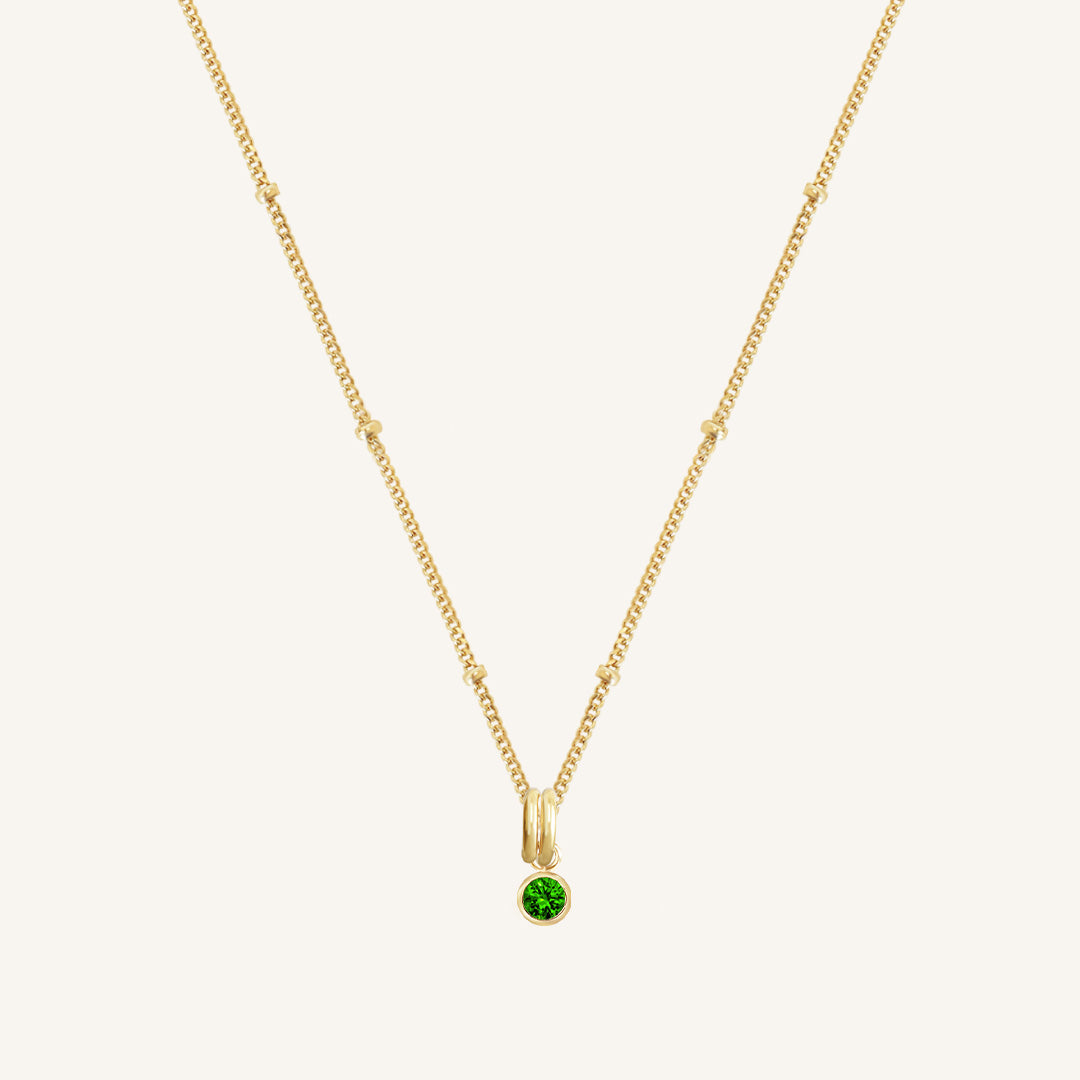 Aura Birthstone Charm Necklace