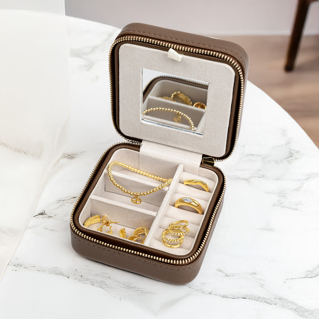 Bevel Jewellery Box Brown
