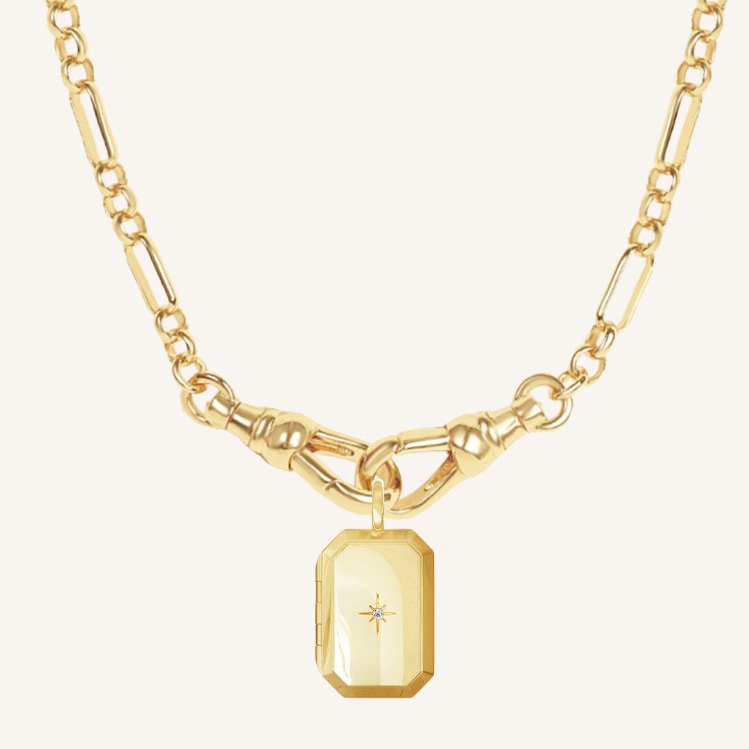 Bevel Photo Locket Necklace