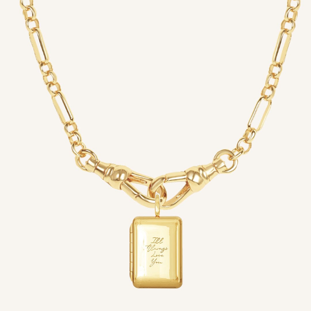 Etch Engraved Story Photo Locket Necklace