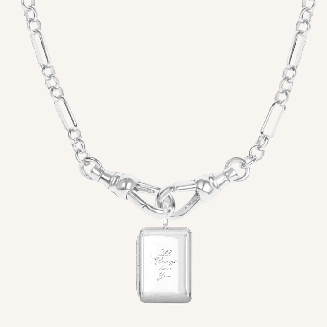 Etch Engraved Story Photo Locket Necklace