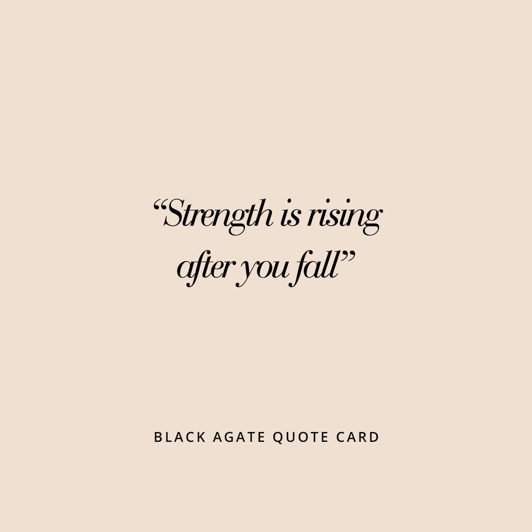 Black agate meaning quote