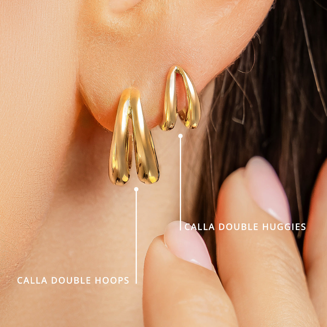 Calla Double Hoops
