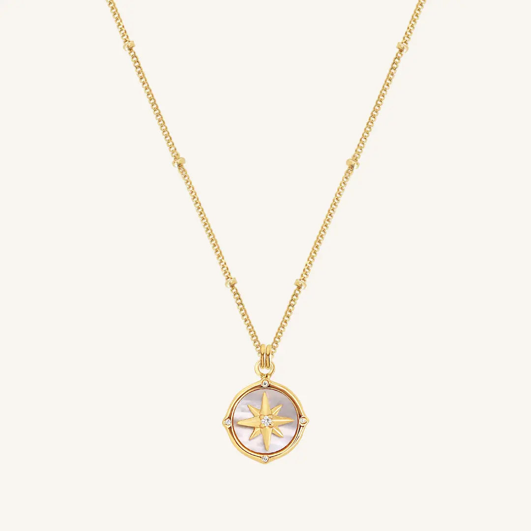 The GOLD-BOBBLE Compass Necklace by Francesca Jewellery from the Necklaces Collection.