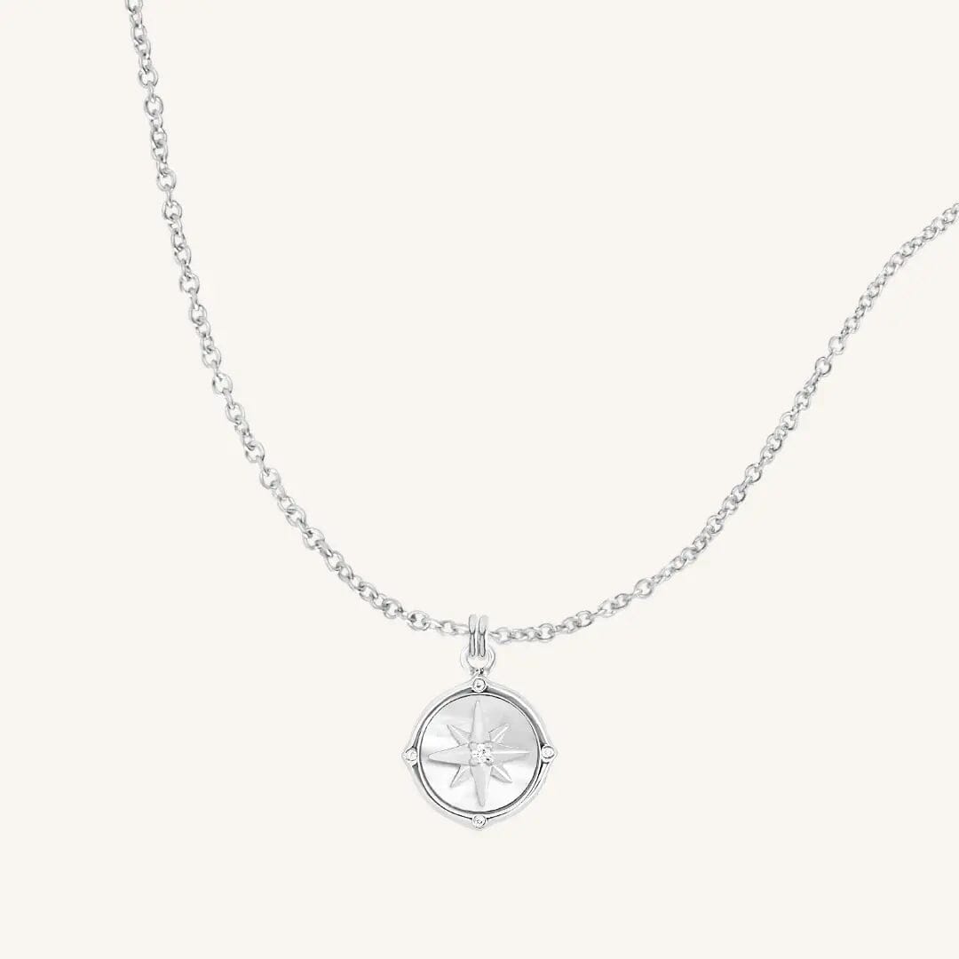 The SILVER-PLAIN Compass Necklace by Francesca Jewellery from the Necklaces Collection.