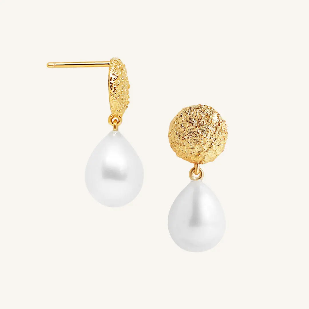 The GOLD Darcy Drops by Francesca Jewellery from the Earrings Collection.